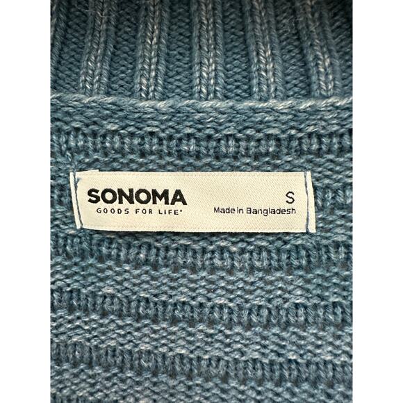 SONOMA | Blue Textured Knit Button Front Cardigan Sweater | Small - Picture 6 of 8